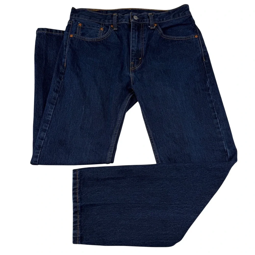 Levi 505 Regular Fit Jeans Men 32x30 Dark Wash Straight Leg Denim Casual Work